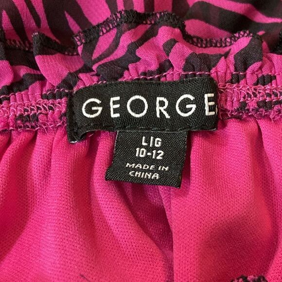 George Pink and Black Zebra Print Blouse with Decorative Detail Ws,Sz L (10-12) - Picture 3 of 9